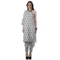 thumbnail image 5 of Moomaya Designer Printed One Shoulder Bell Sleeve Kurti w/ Pants Ethnic Clothing Sets For Women, 5 of 7
