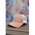 thumbnail image 2 of Outdoor Cap Glitter Trucker Hat – Low Profile Structured Mesh Back Baseball Cap, Adjustable Snapback, One Size, Rose Gold/White, 2 of 9