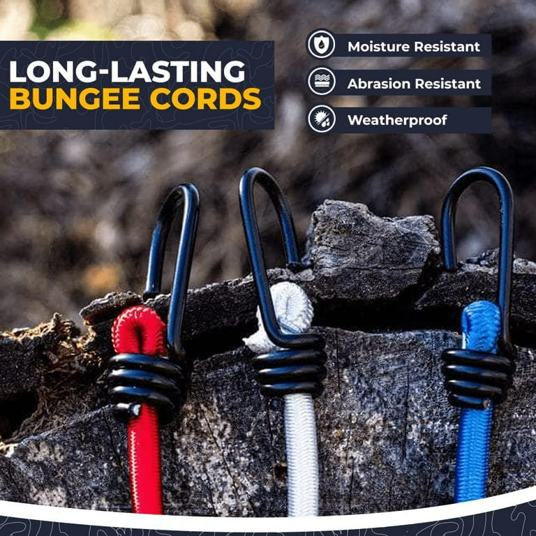 Bungee Cords With Carabiner, 6 Pack Long Heavy Duty