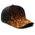 thumbnail image 3 of Adjustable Baseball Cap, Spliced Print Trucker Hat for Men & Women, Breathable Cotton Blend, Flame, 3 of 3