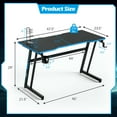 thumbnail image 2 of Gymax 47.5'' Gaming Desk Z-Shaped Computer Office Table w/Gaming Handle Rack Blue, 2 of 10
