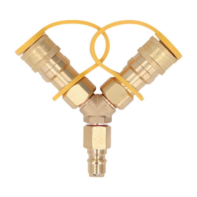 3/8 'Y Splitter Separatorteile Sturdy Wearresistant Gas Quickconnect Adapter for Indoor Fireplaces Terrace Heating