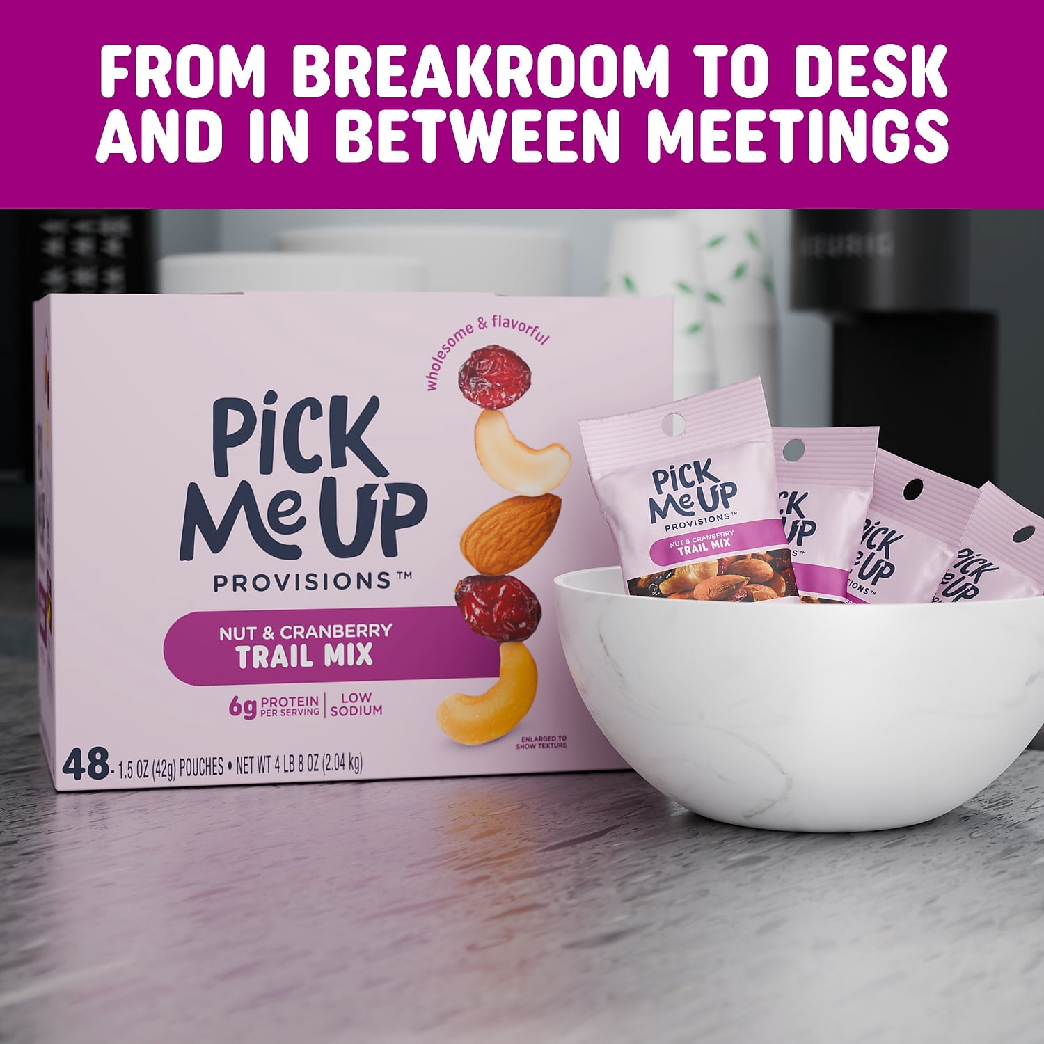 Pick Me Up Provisions Nut & Cranberry Trail Mix 1.5 oz. 48 Bags/Box (PM62798)