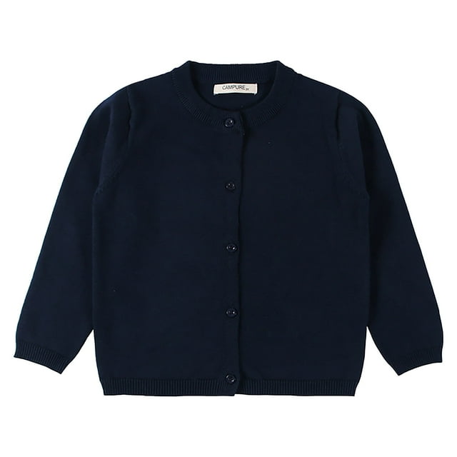 Suéter UMfun para bebé, niña y niño, otoño e invierno, cárdigan de color caramelo, cárdigan pequeño de color liso, azul marino, 12-18 meses