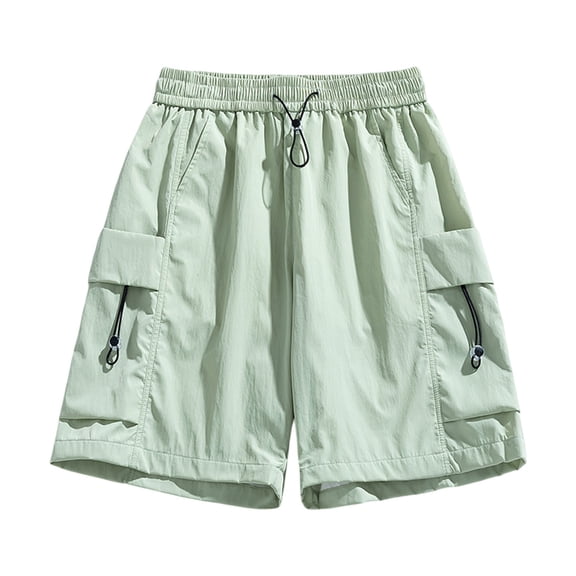 FINALGANG Womens Solid Color Quick Dry Cargo Shorts With Elastic Drawstring Waist Multi Pockets For Casual Daily Wear Hiking Outdoor Activities Green XXL
