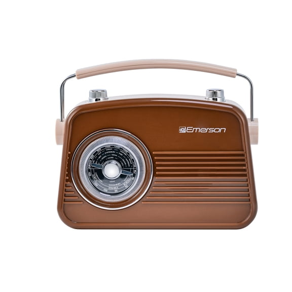 Emerson EAS-3009 Retro Bluetooth Portable Speaker, Wireless Radio with AM/FM, Built-in 1200mAh Rechargeable Battery, 5W Stereo Sound, Type-C Charging, Home Decor Gift