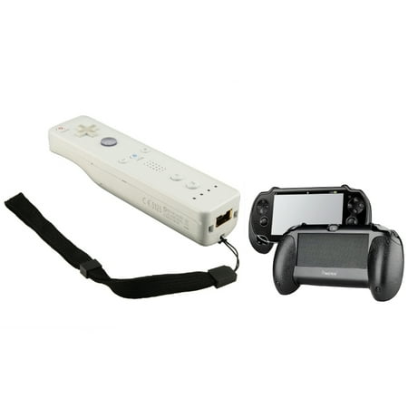 Insten Black Hard plastic rubber coating Hand Grip with FREE Black Wrist Strap For Sony PlayStation Vita