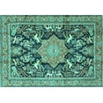 thumbnail image 1 of Ahgly Company Indoor Rectangle Persian Turquoise Blue Traditional Area Rugs, 4' x 6', 1 of 4