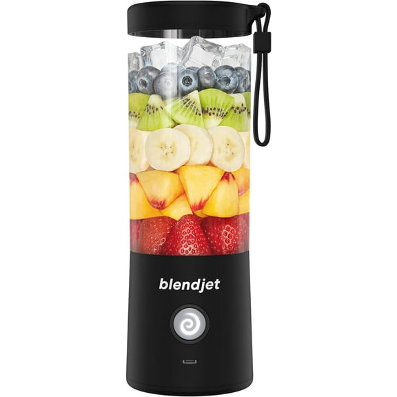 Portable Blender for Smoothies & Shakes - 16oz Cordless Personal & Small Blender, USB-C Rechargeable & Self Cleaning - Quiet Mini Travel Blender with Stainless Steel Blade (Black)