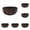 Brown 6 Packs, variant on GleamNest Wooden Bowl for Fruits and Cereal, Brown, 1 Pack