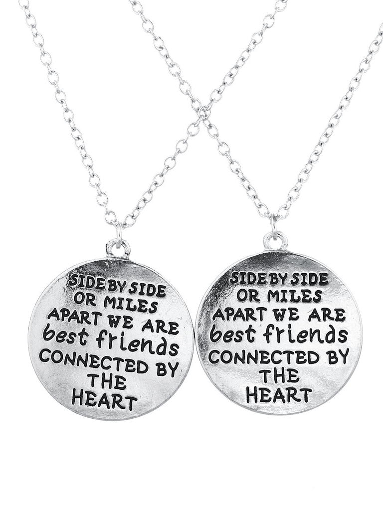 Best Friends Stitching Love Simple Lettering Pendant Necklace Accessories 