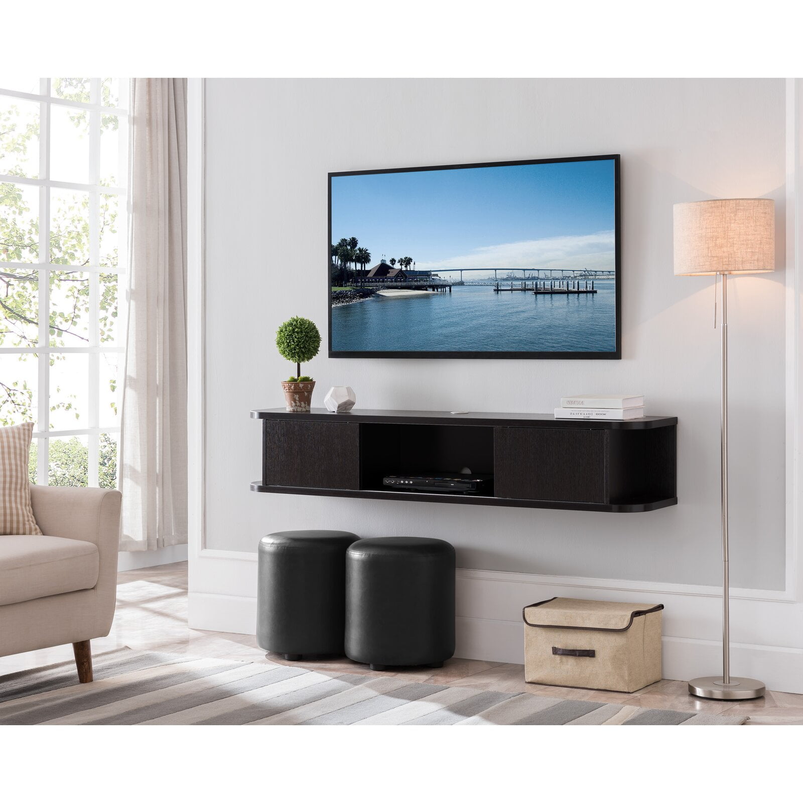 Keim Solid Wood Floating TV Stand for TVs up to 70", Additional Tools