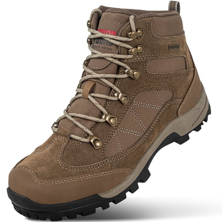Hiking Boots Women Waterproof Breathable Ankle Support Womens Hiking Boots Durable Womens Hiking Boots for Outdoors Brown 9