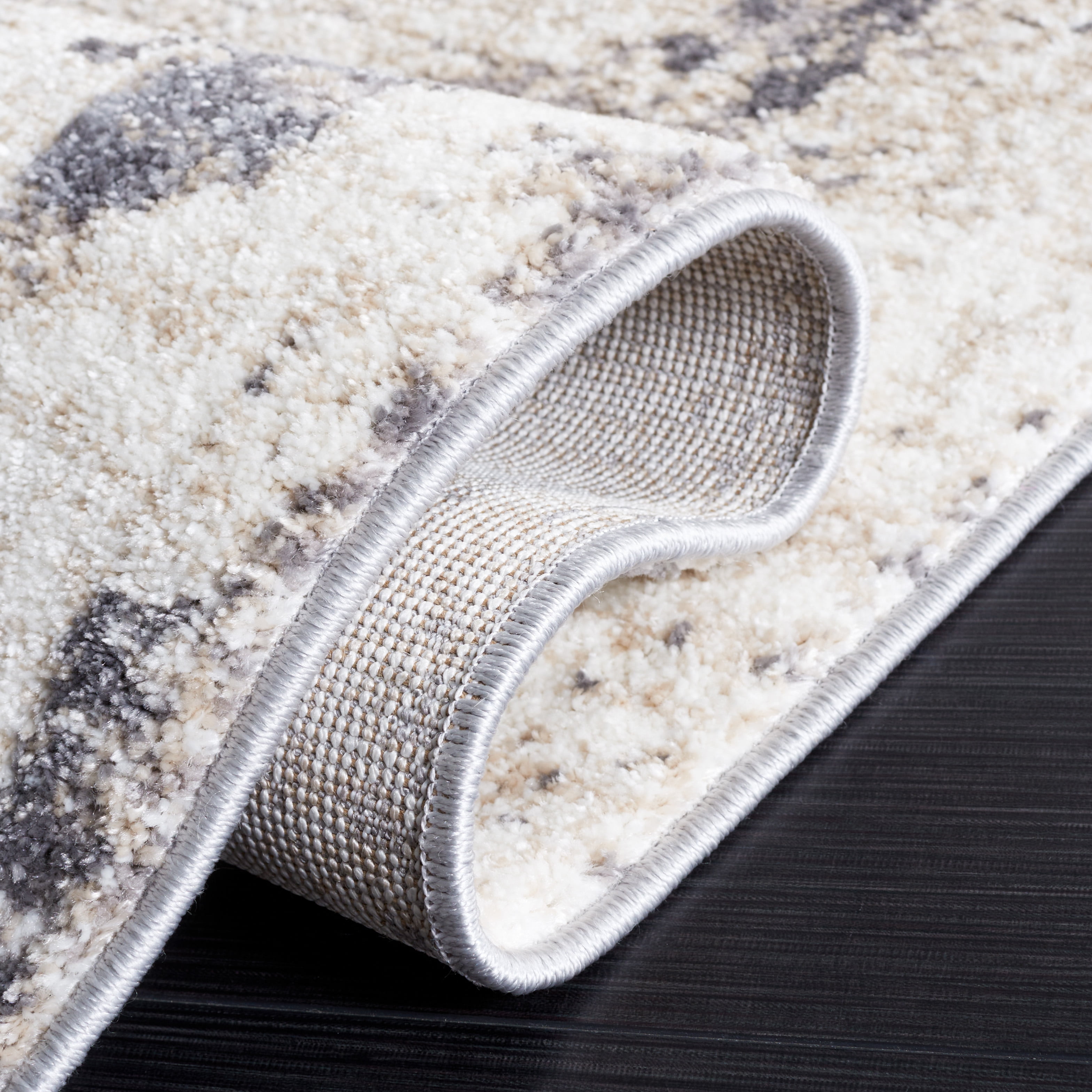 SAFAVIEH Opal Saleem Abstract Area Rug, Ivory/Grey, 9' x 12'