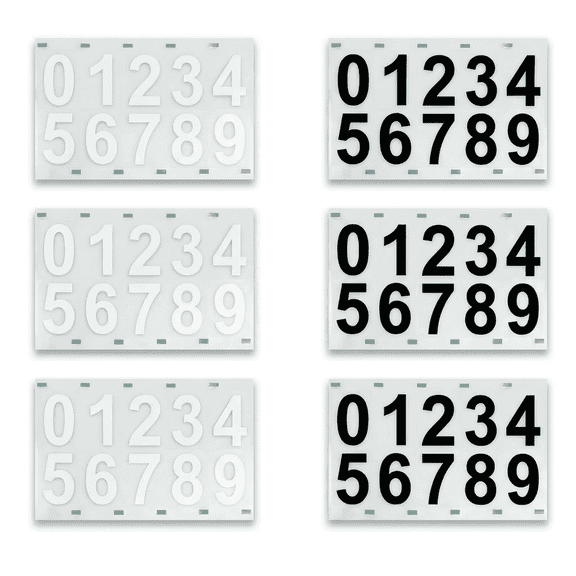 CNDRLEF Reflective Mailbox Numbers for Outside, 3 Inch Self Adhesive House Address Stickers, 6 Sheets White and Black, 0-9 for Mailbox, Door, Bin