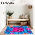 thumbnail image 3 of ODIKA 8'x10' Machine Washable Non-Slip Area Rug, Whimsical Spotted Cat With Playful Contours High Traffic Rug, Blue, 723780, 3 of 7