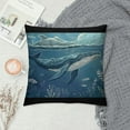 thumbnail image 2 of Fish Throw Pillow Cover Inch Nature Nautical Ocean Sea Seaweed Coral Whale Shark Dolphin Rectangle Pillow Cases Home Decorative  Cushion Cover for Bed Sofa Blue, 2 of 5