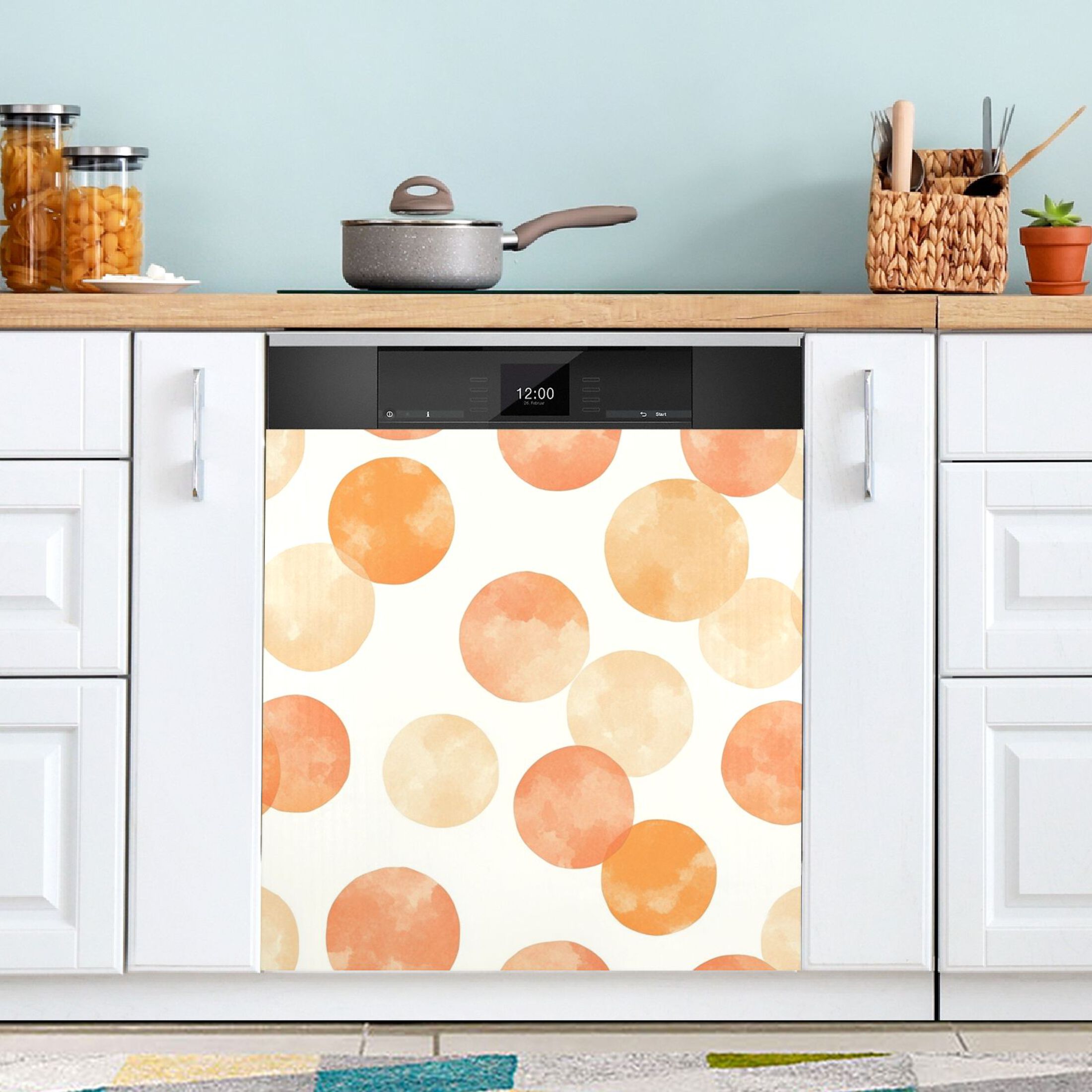 Dishwasher Magnetic Sticker 23x26 Inch Refrigerator Magnetic Sticker Washing Machine Magnetic Sticker Kitchen Panel Magnetic Sticker Home Decor Colorful Dots