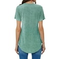 thumbnail image 7 of Nlife Women Lace-up Front Solid Color Short Sleeves Tunics Top, 7 of 7