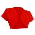 thumbnail image 3 of Ladies Fashion Sexy Short Sleeve Solid Color Knit Bolero Shrug Jackets, 3 of 5