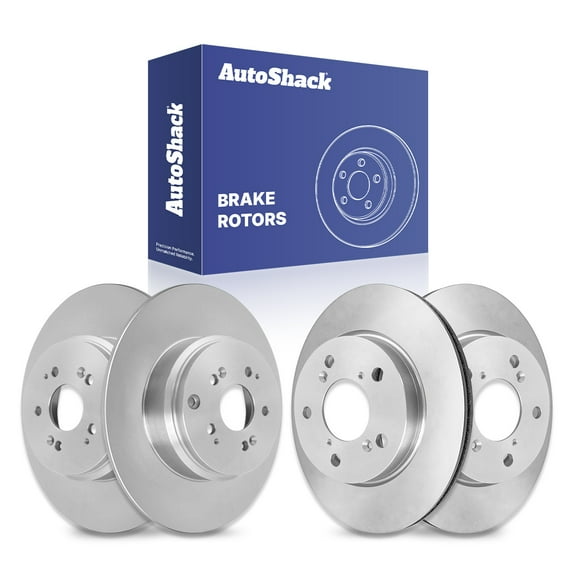 AutoShack Front Vented & Rear Solid Coated Brake Rotors 4-PC Set Replacement for 2005-2010 Honda Odyssey ArmorStop