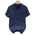 thumbnail image 1 of pstuiky camisetas de hombre, Camisa casual de manga corta para hombre, estilo bolos vintage, estilo playero cubano, con botones, para verano camisetas de hombre xxxxl, 1 of 4