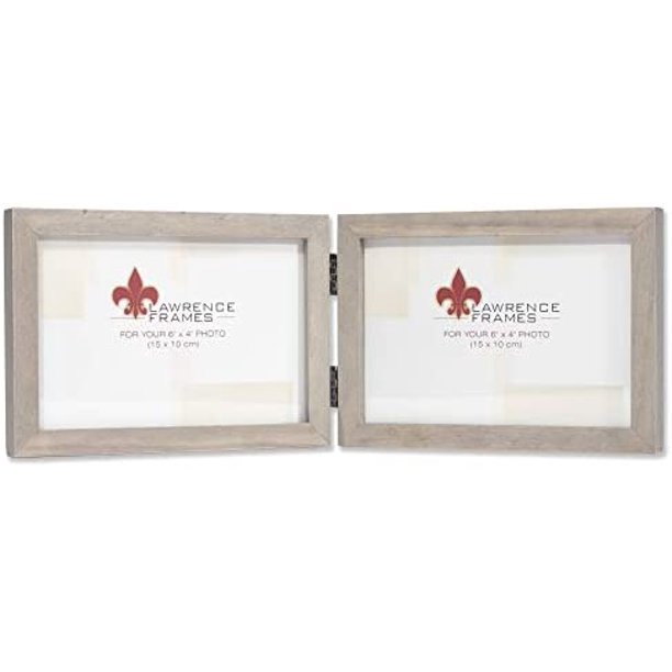 Lawrence Frames 4X6 Hinged Double (Horizontal) Gray Wood Gallery