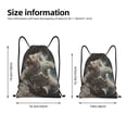 thumbnail image 2 of Honeii Astronaut Polar Bear Roar Print Drawstring Backpack,Drawstring Bags String Backpack Gym Cinch Sack Backpack Sport Bag Draw-Small, 2 of 6