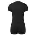 thumbnail image 5 of JIAYUE Workout Sets For Women Short Sleeve Crewneck Solid Color Crop Tops With High Waist Shorts Yoga Outfits Streetwear Female Trendy Clothing Set, 5 of 6