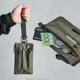 thumbnail image 3 of Multi-tool Slots EDC Organizer Pouch Nylon Passport Holder & EDC Wallet - Zip Clutch with Wrist Strap，3 External Slots for Travel, Cash, Cards, Phone, Keys (Olive Green), 3 of 5