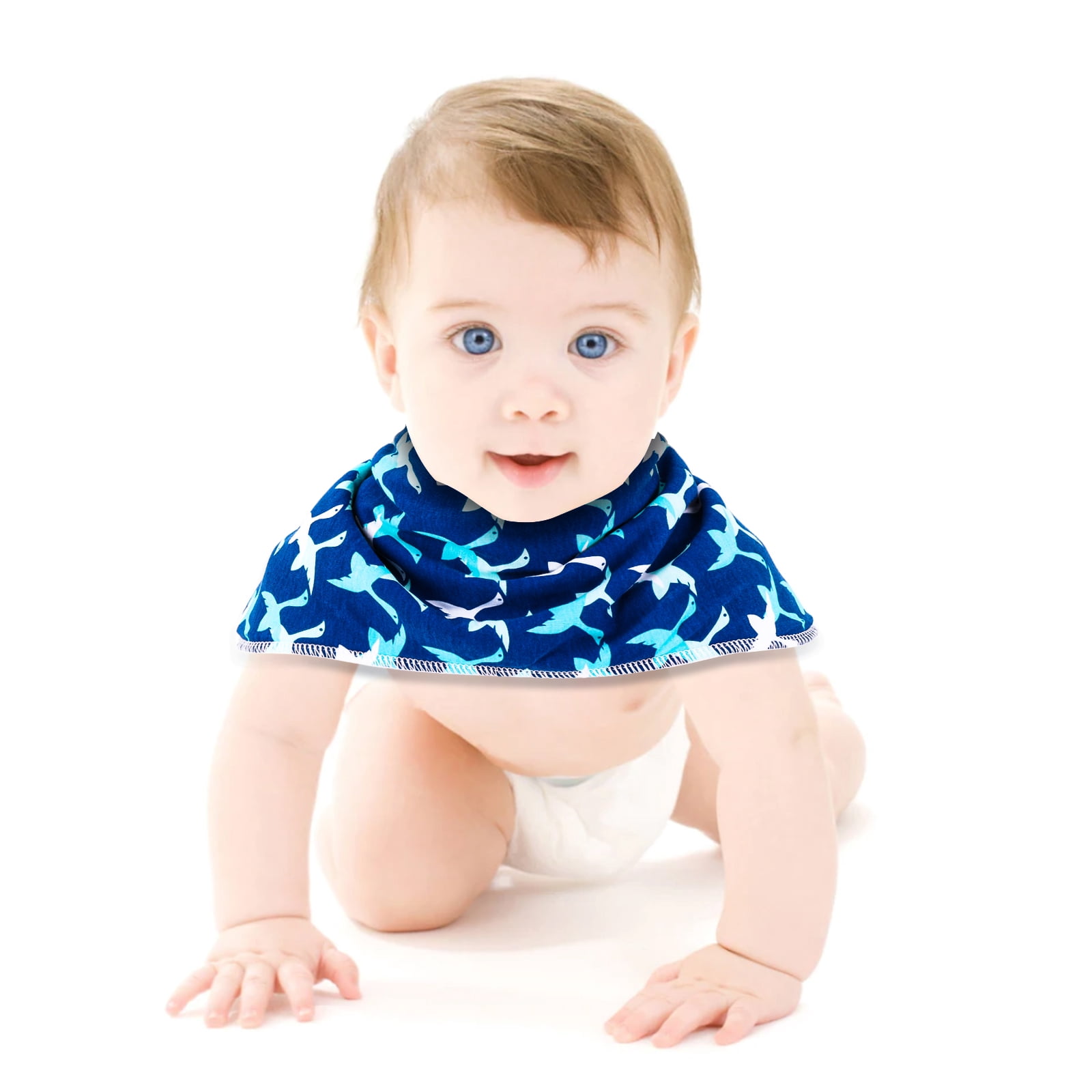 2-in-1 Baby Bibs & Burp Cloths Set, 3-Layer Design, Large Size, Super Absorbent, 100% Organic Cotton, Soft & Comfortable，12-Pack