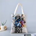 thumbnail image 2 of Astro Bot Bolso de tela con estampado de lienzo para mujer, bolsa de compras reutilizable y estética, con cremallera interior, regalo para mujer,40*45cm., 2 of 6