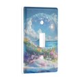 thumbnail image 2 of Yayeee Toggle Light Switch Wall Plate 1-Gang 4.5"x2.7" Home Decorative Outlet Cover, Crystal Ocean, 2 of 7