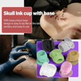 thumbnail image 4 of Vasos para tinta de tatuaje OZER con forma de calavera de silicona, 200 piezas, negros, 4 of 7