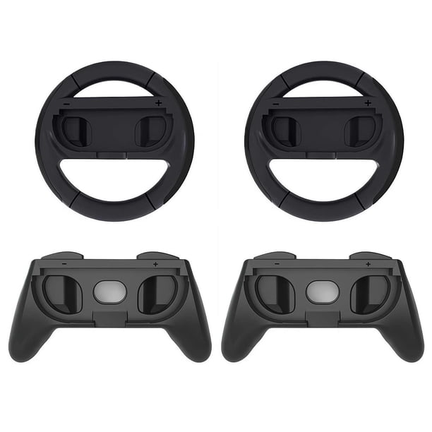 Volante de carreras para Switch 2 JoyCons - Kit de accesorios para mando de juego redondo - con 2 ruedas, 2 empuñaduras, material ABS
