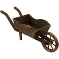 thumbnail image 3 of Sunnydaze Wheelbarrow 35" x 10.25" x 12" Brown Wooden Outdoor Planter with Wheel, 3 of 13