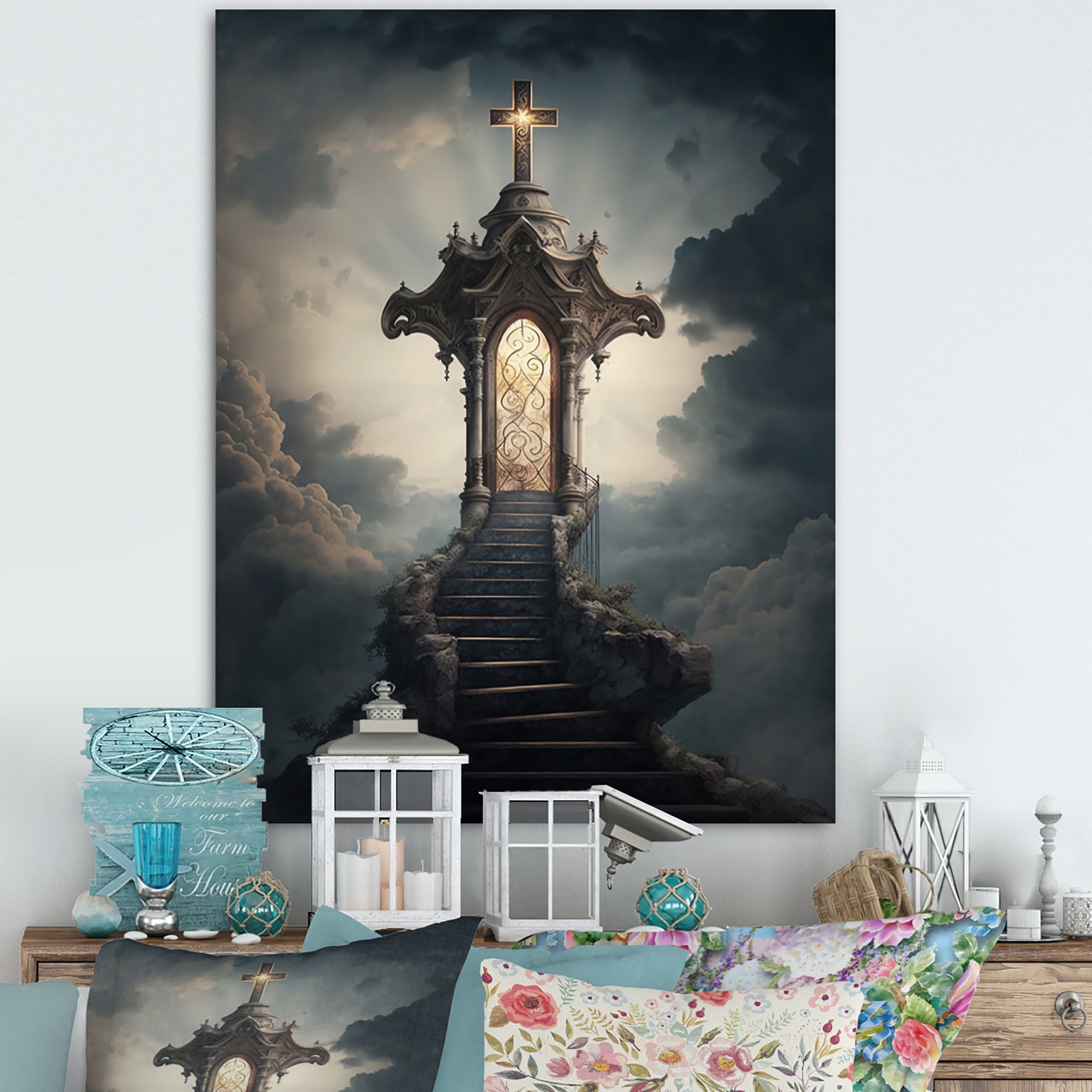 Designart Stairs To Heaven V Canvas Wall Art