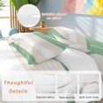 thumbnail image 2 of Beige Fruit Green Stripe Duvet Cover Set Full Size, Gradient Line 4 Piece Soft Microfiber Bedding Set with 1 Duvet Cover, 1 Flat Sheet, 2 Pillowcases, 2 of 9