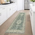 thumbnail image 2 of GLATTICE Runner Rug 2x6 Turquoise Vintage Floral Rug Boho Rug Runner Non-Slip Washable Kitchen Runner Soft Printed Retro Flower Carpet Runner for Bedroom Laundry Entryway, 2 of 8