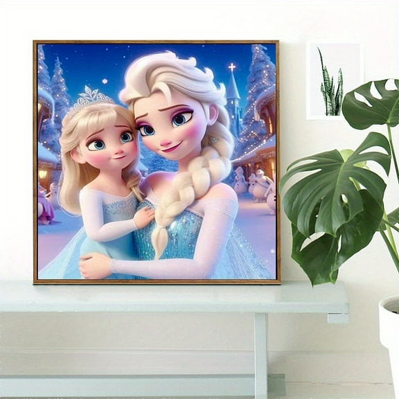 Frozen Elsa Anna Olaf Princess Prince DIY 5D Diamond Digital Painting Kit Crystal Rhinestone Embroidery Cross-stitch artwork Crafts Canvas wall decoration Birthday gift 12 X 12 inches