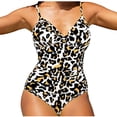 thumbnail image 2 of Traje de baño de una pieza para mujer, cómodo, liso, con almohadilla en el pecho, sin aros, Bikini con escote en V profundo OAVQHLG3B Store  lin121212, 2 of 4