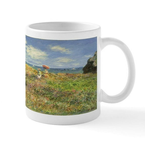 CafePress - Claude Monet, Cliff Walk At Pourville Mug - 11 oz Ceramic Mug - Novelty Coffee Tea Cup