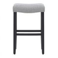 thumbnail image 2 of 29" Upholstered Saddle Seat Bar Stool in Gray, 2 of 6