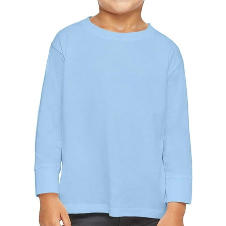 

Rabbit Skins Toddler Long Sleeve Jersey Tee - Fine Cotton Toddler T-Shirt 3302 - Kids Unisex Sport Shirt Tee for Boys Girls Gift