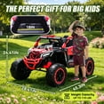 thumbnail image 3 of Xuanlur 24V Ride on Toys for Big Kids, 2 Seater Electric Car w/Parents Remote Control, 4 Wheel Suspension, Max 8MPH, Slow Start, 2X200W Motors, Bluetooth, Music, LED, Ride on UTV for Ages 3-6, Red, 3 of 7