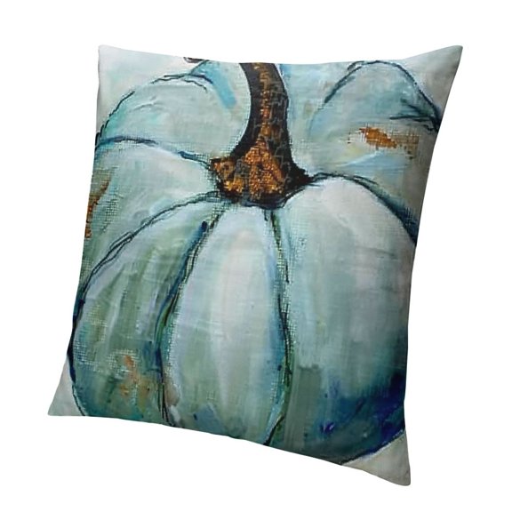 Pillowcases Decorative Autumn Fall Blue Gray Pumpkin Watercolor Throw Pillow Covers Case Cases Cover Cushion Sofa Size Two Side