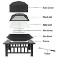 thumbnail image 5 of HomGarden 32'' Portable Fire Pit Wood Burning Outdoor Fireplace W/BBQ Grill & Poker & Mesh Lid, 5 of 8