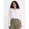 thumbnail image 2 of Scenario Women's Thermal Henley Shirt with Long Sleeves, Sizes XS-XXXL, 2 of 6