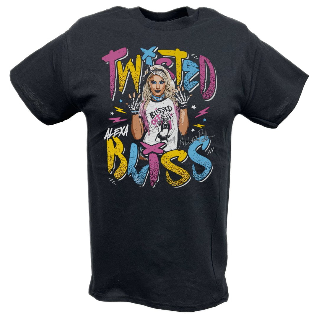 Alexa Bliss WWE Purple Trio Womens Superstar Black T-shirt
