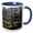 Blue/White, variant on 3drose, Red Bud Tree and Bridge, 11oz Mug